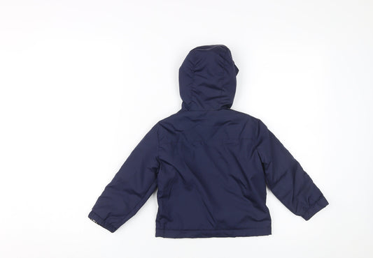 DKNY Boys Blue Basic Hooded Jacket, Size 2 Years
