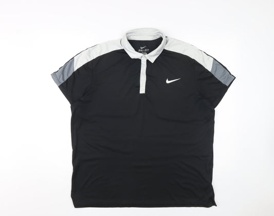 Nike Men's Black XL Polo Shirt, Gym-Ready