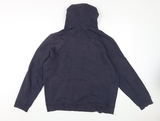 Merc London Men's Blue Hoodie with Logo, L