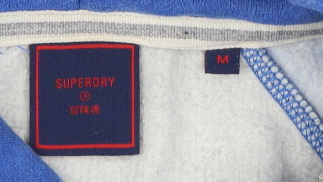 Superdry Men's Blue/Grey Hoodie, M, Pullover, Logo Accent