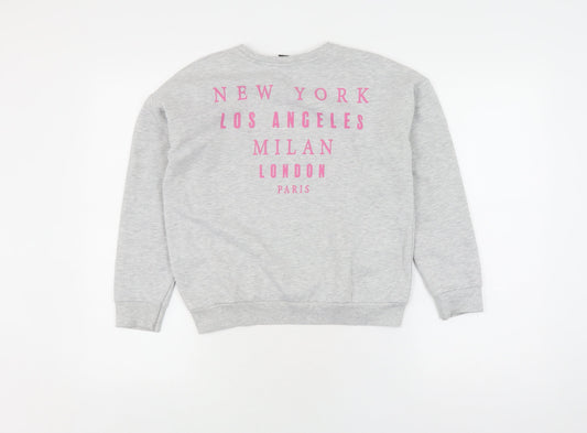 George Girls Grey Minnie Mouse Sweatshirt 9-10Y Pullover Cotton