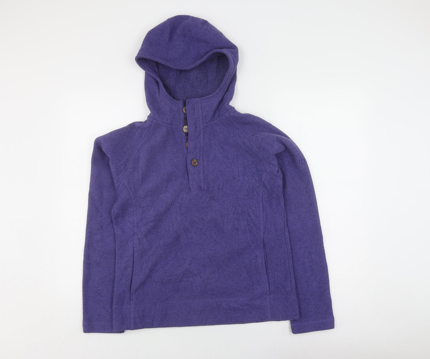 Berghaus Women's Purple Henley Hoodie, Size 14, Lightweight Fleece