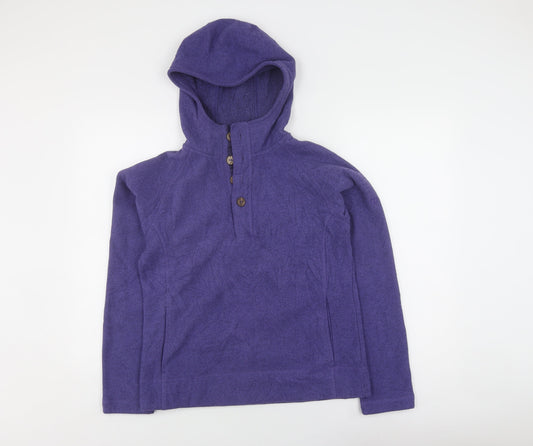 Berghaus Women's Purple Henley Hoodie, Size 14, Lightweight Fleece