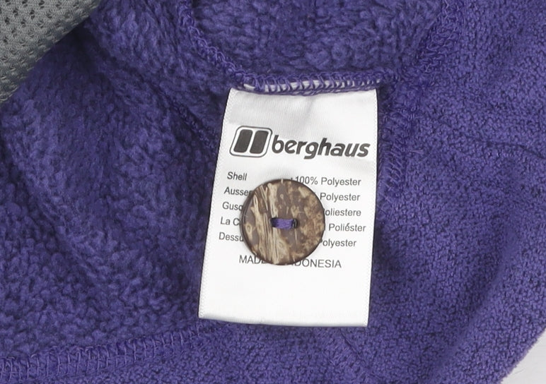 Berghaus Women's Purple Henley Hoodie, Size 14, Lightweight Fleece