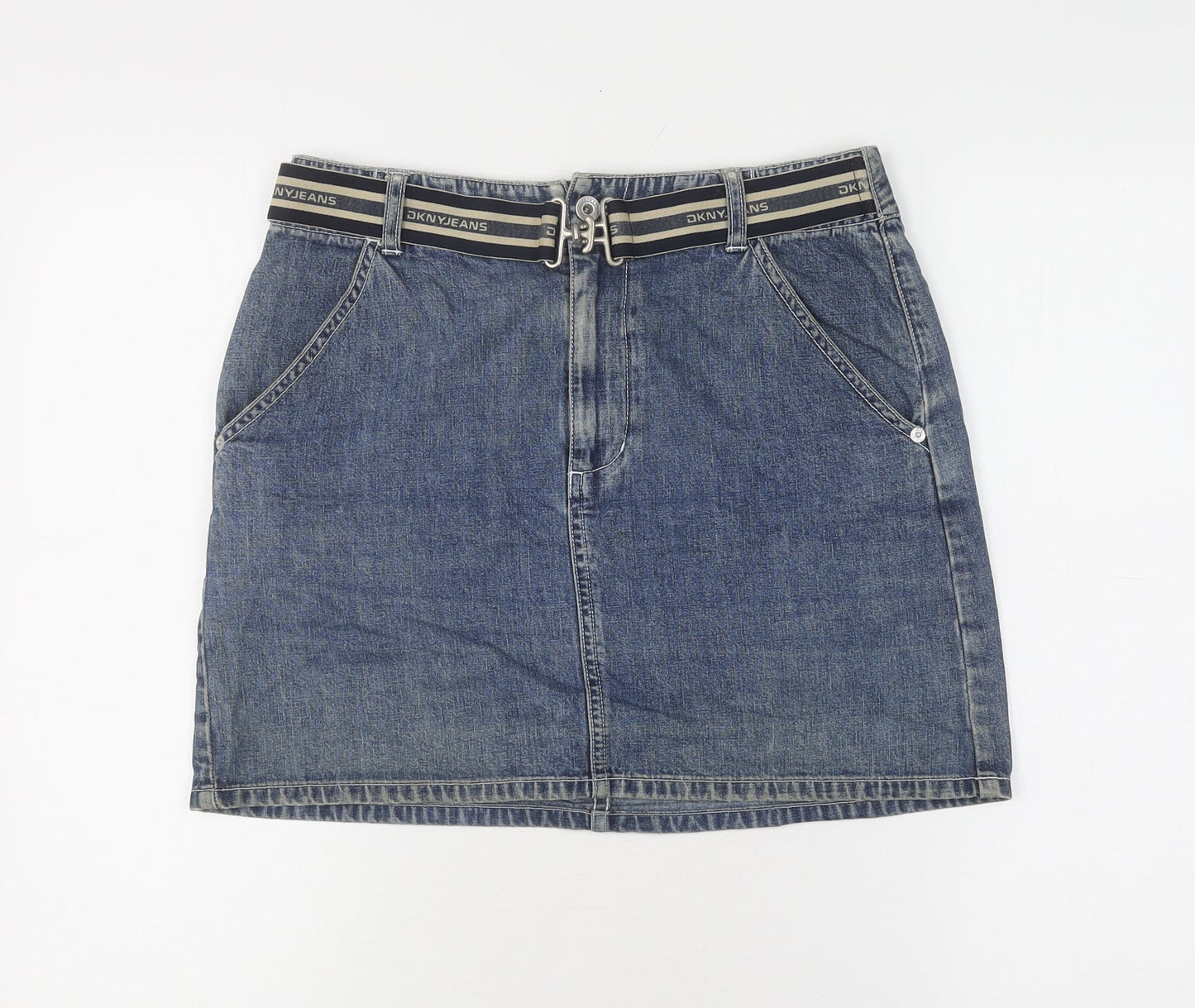 DKNY Jeans Women's Blue Denim Skirt, Size 4, Casual Style