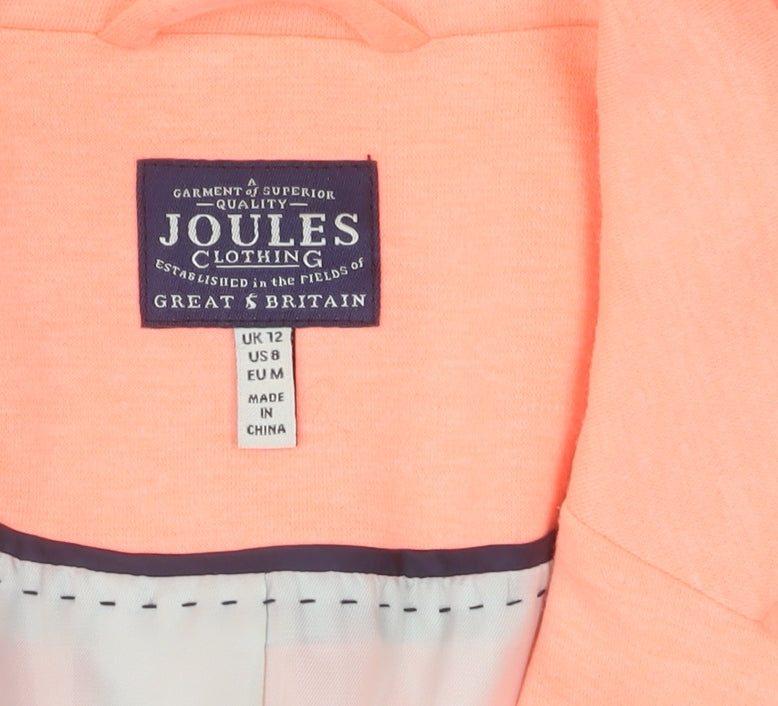 Joules Women Pink Blazer, UK 12, Casual, Notch Lapel