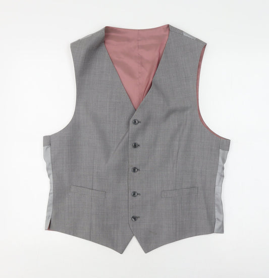 T.M.Lewin Men's Grey Suit Waistcoat 44 Regular