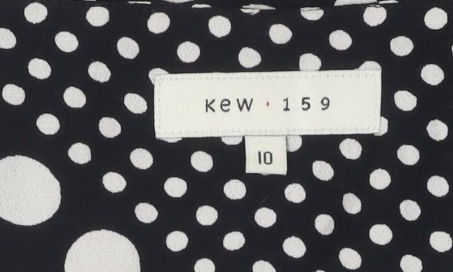Womens UK Size 10 Kew 159 Black Polyester Blouse