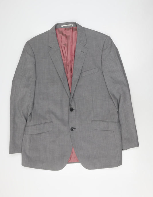 T.M.Lewin Men's Grey Regular Fit Suit Jacket 42R