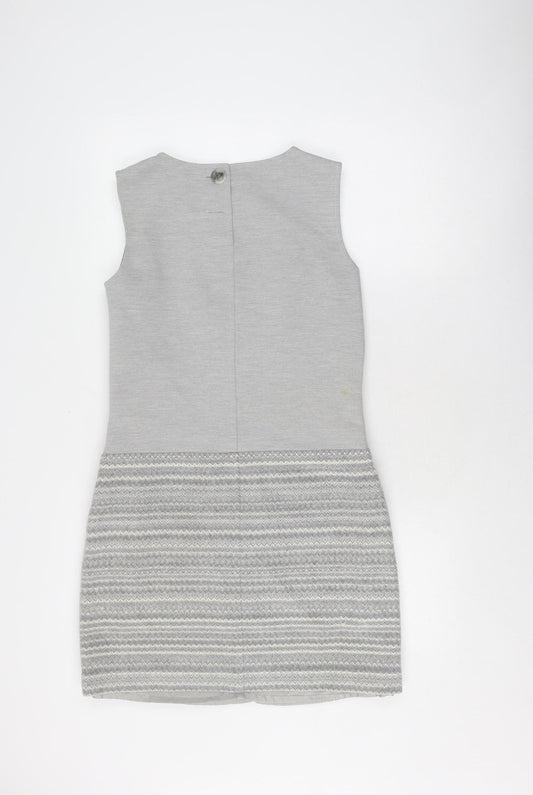 Laura Ashley Women's Grey Shift Dress, Size 10 - Classic Style