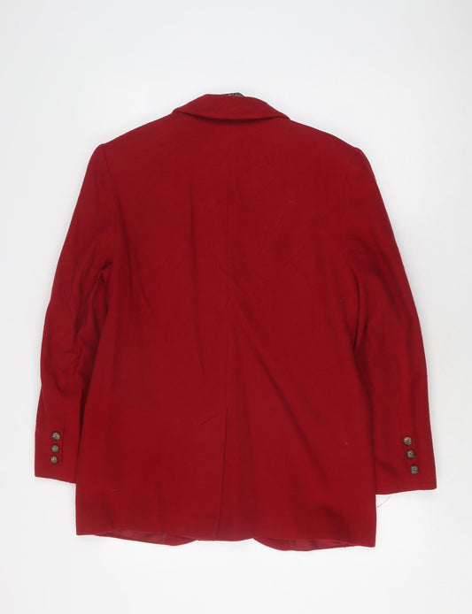 Laura Ashley Women's Red Wool Blazer, Size 8, Classic Style