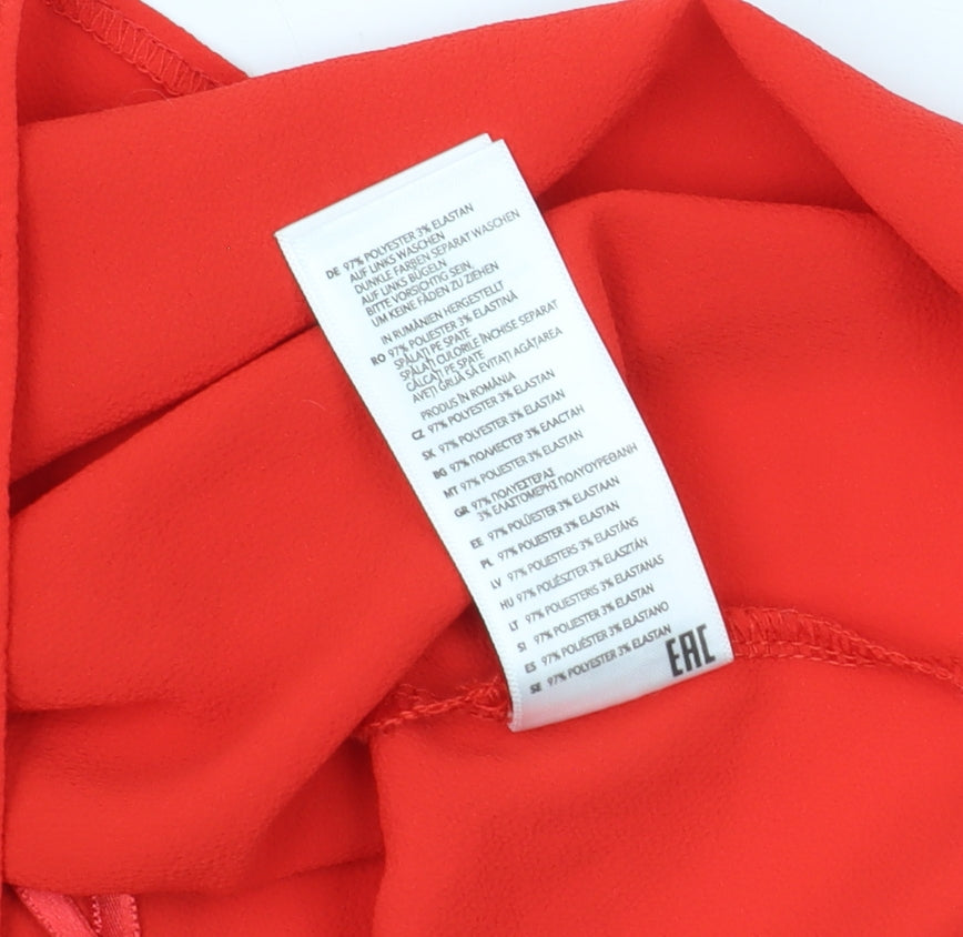 Brand and care label for Red Herring Women's Red Camisole Tank Top, size 8