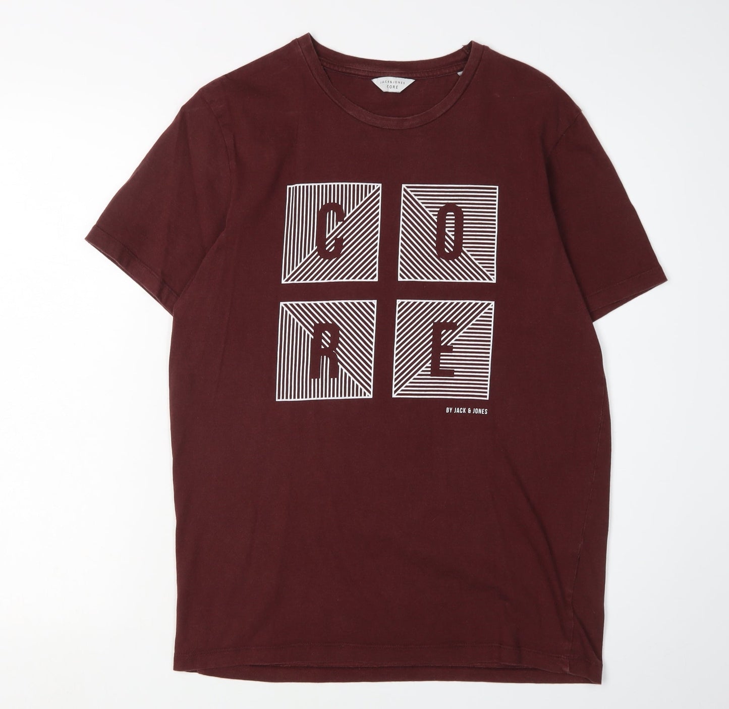 Jack & Jones Men’s Red Graphic T-Shirt, Size S, Crew Neck