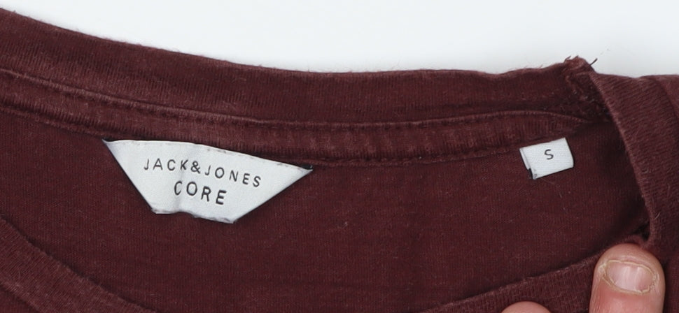 Jack & Jones Men’s Red Graphic T-Shirt, Size S, Crew Neck