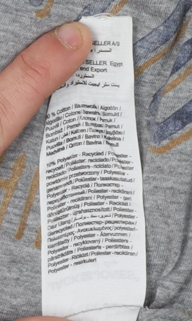 Jack & Jones Men's Grey Vintage Print T-Shirt Size L