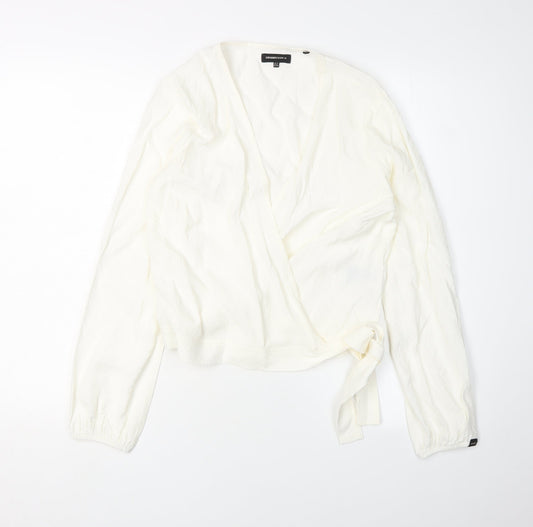 Superdry Women's White Wrap Blouse - Size 10, Viscose