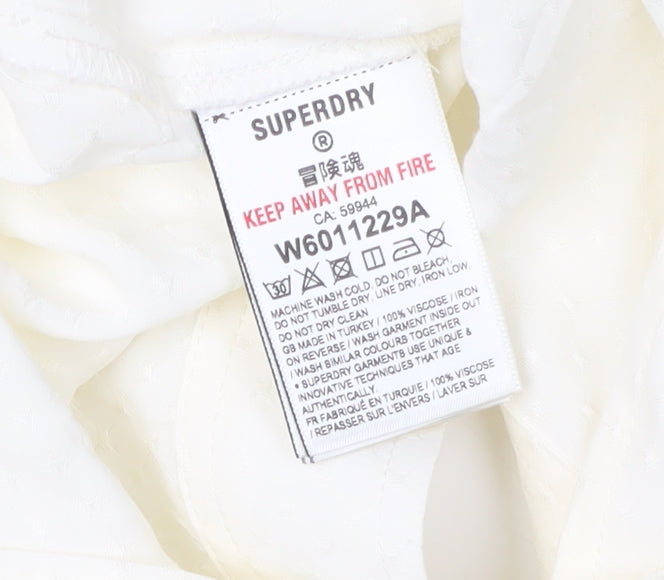 Superdry Women's White Wrap Blouse - Size 10, Viscose