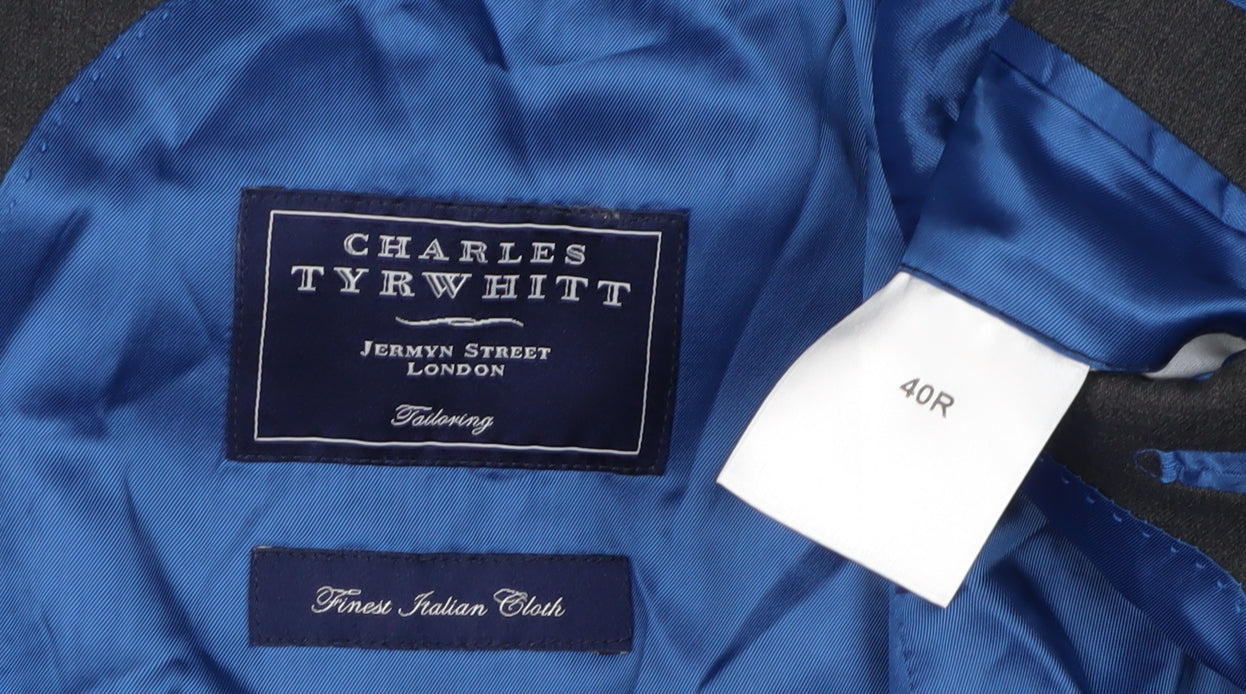 Charles Tyrwhitt Men's Black Wool Blazer 40R