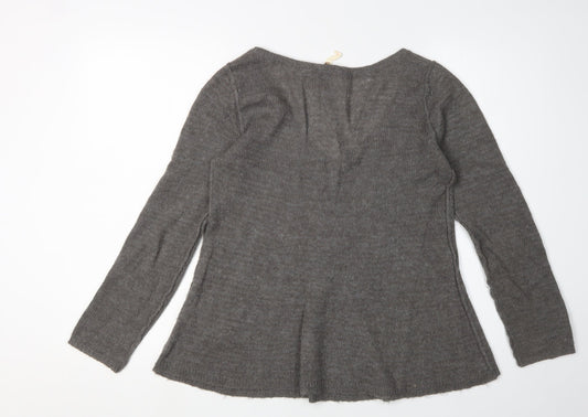 White Stuff Women's Grey V-Neck Pullover Jumper Size 8