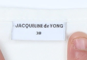 Close-up detail of Jacqueline de Yong Women's Ivory Shift Dress, size 10