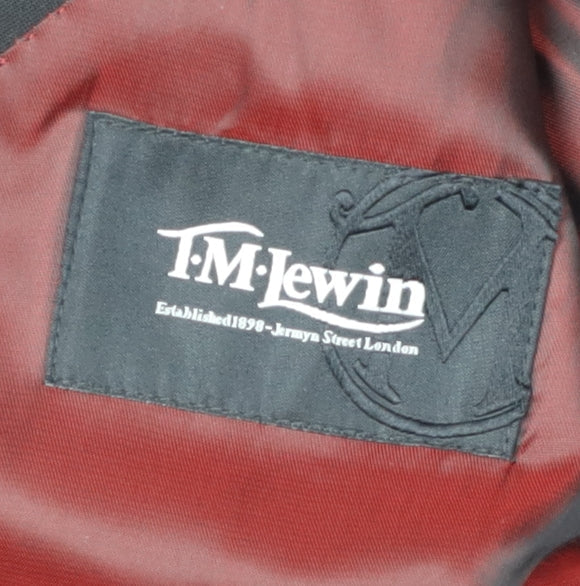 T.M. Lewin Men's Black Slim Fit Blazer, Size 36S