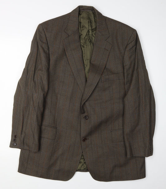Magee Men's Brown Striped Blazer, Size 44 Regular Fit