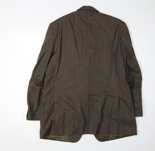 Magee Men's Brown Striped Blazer, Size 44 Regular Fit