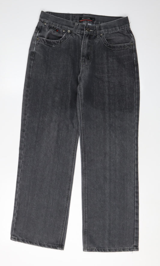 Pierre Cardin Men's Grey Straight Jeans, 30S, Comfort Fit