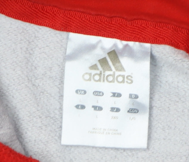 Adidas Men's Grey Pullover Hoodie L