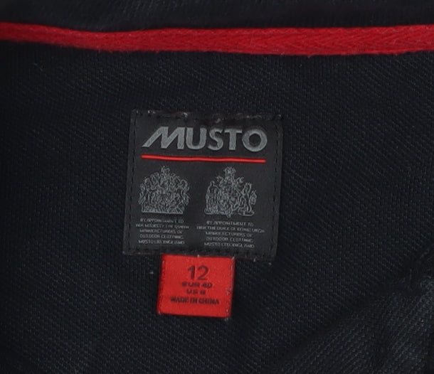 Musto Women's Black Polo Shirt Size 12 Cotton Casual