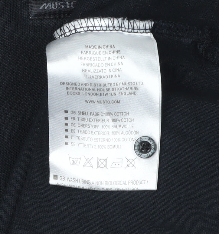 Musto Women's Black Polo Shirt Size 12 Cotton Casual