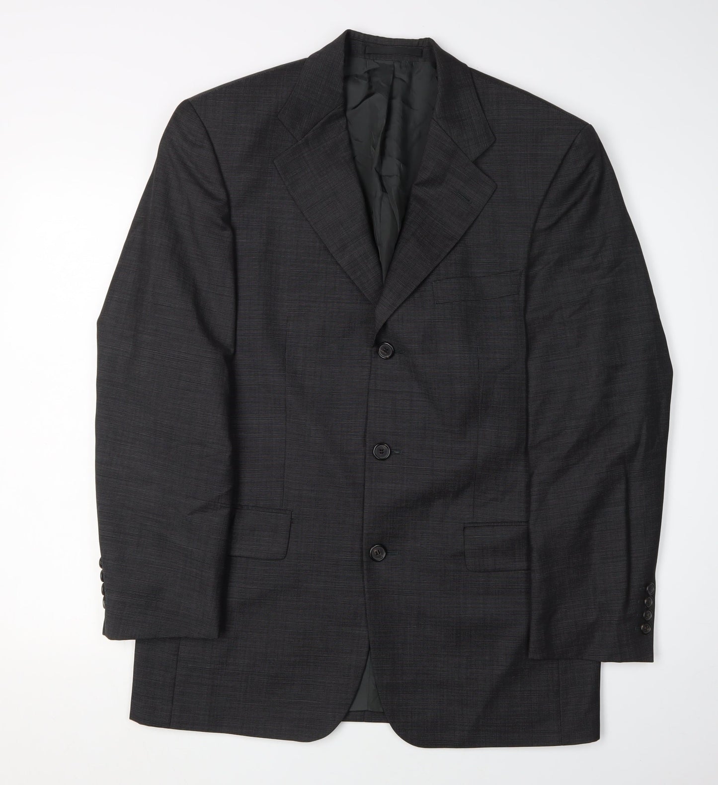 Hugo Boss Men's Black Wool Blazer, Size 38R, Formal