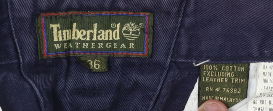 Timberland Men's Blue Trousers, Size 36, Cotton