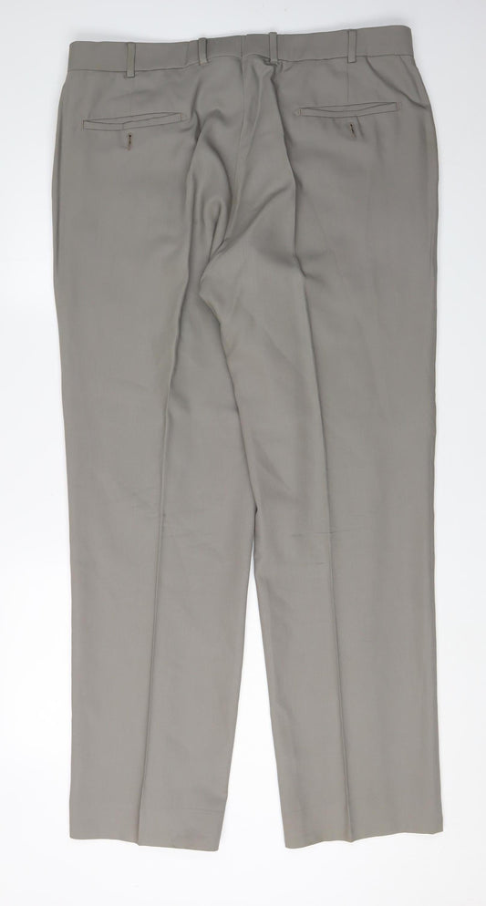 Jeff Banks Men's Beige Dress Pants, Size 38, Regular Fit