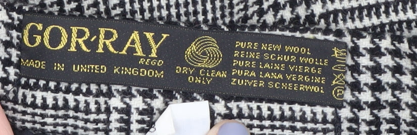 Gor-Ray Women's Black Check Wool Pencil Skirt Size 12