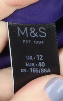 Marks and Spencer Women's Purple Quilted Jacket, Size 12