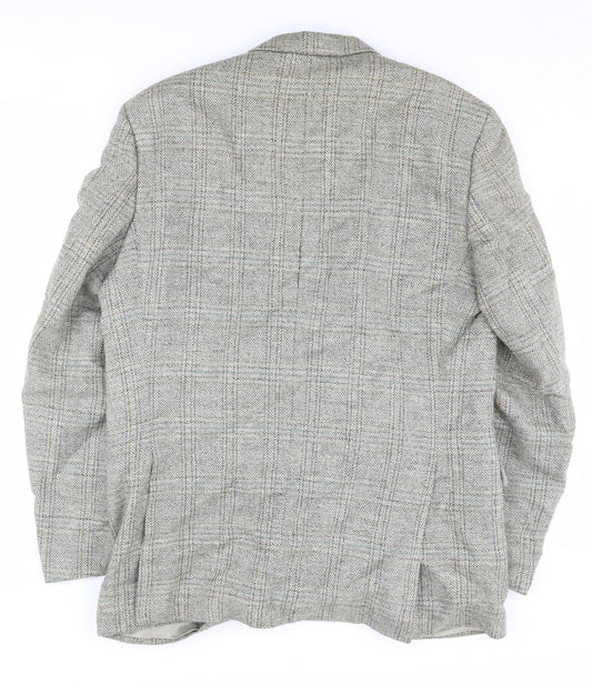 Leithäuser Grey Check Wool Blazer, 42 Regular