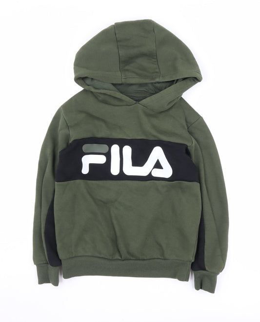 Fila Boys Green Pullover Hoodie 10-11 Yrs - Logo Graphic