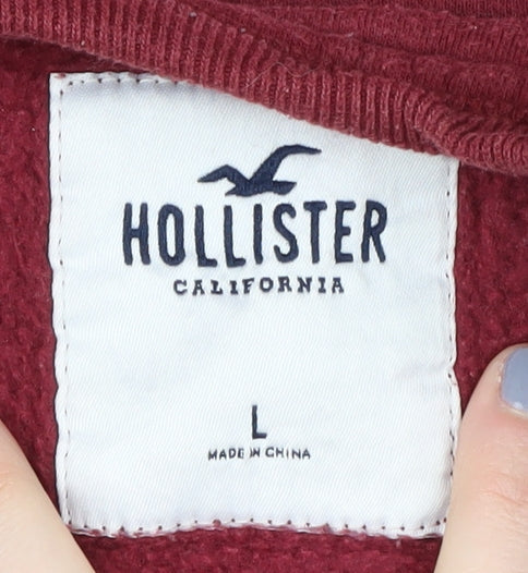 Hollister Men's Red Pullover Sweatshirt L