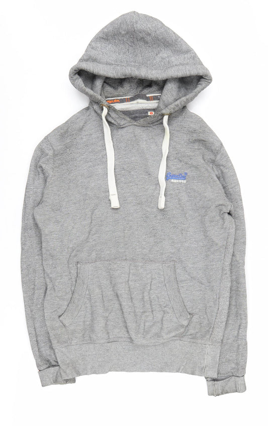 Mens UK S Regular Superdry Grey Pullover Hoodie