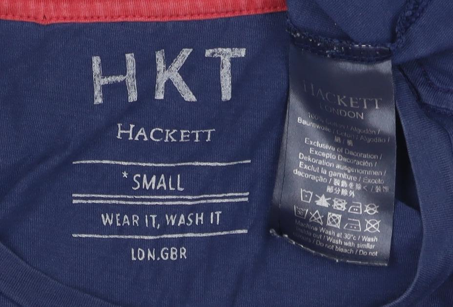 Mens UK Size S Hackett Blue Cotton T-Shirt