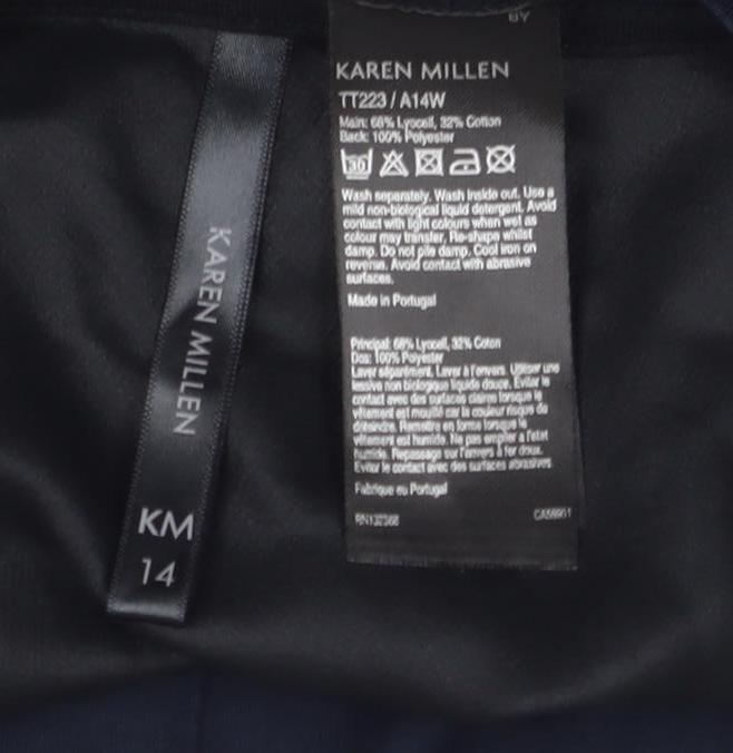 Karen Millen Black Women's T-Shirt UK 14 with Fringe