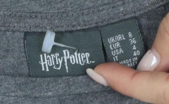 Harry Potter Grey Crew Neck T-Shirt Size 8