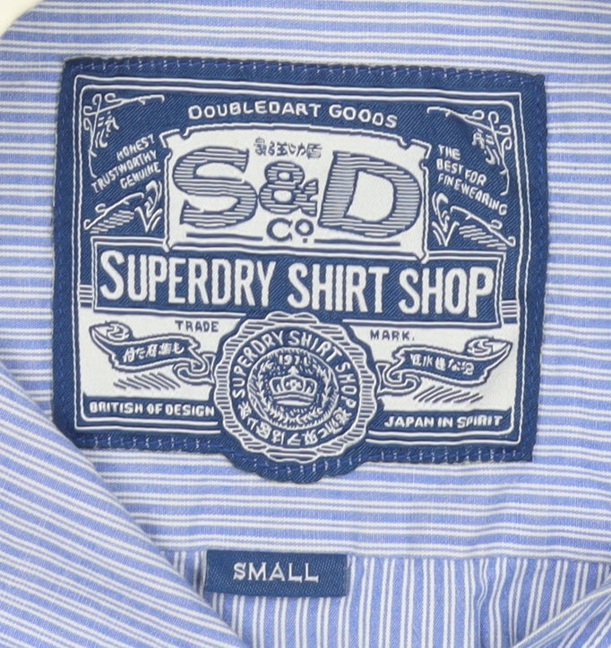 Superdry Women's Blue Striped Button-Up Shirt S