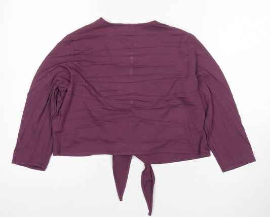 Eastex Women's Purple V-Neck Tie Front Cardigan - Size 10