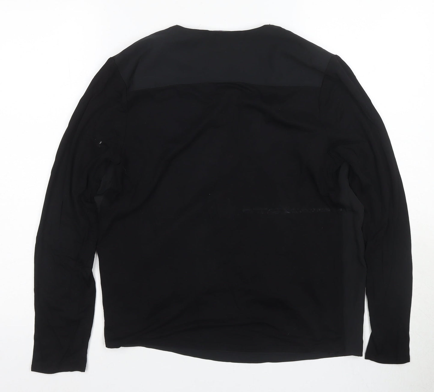 Jaeger Women's Black V-Neck Blouse Size 14