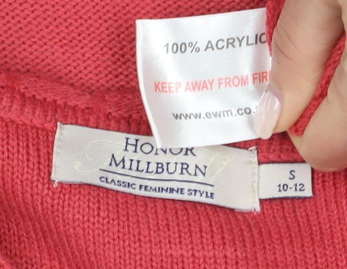 Close-up detail of Honor Millburn Women's Red jumper, size 10-12