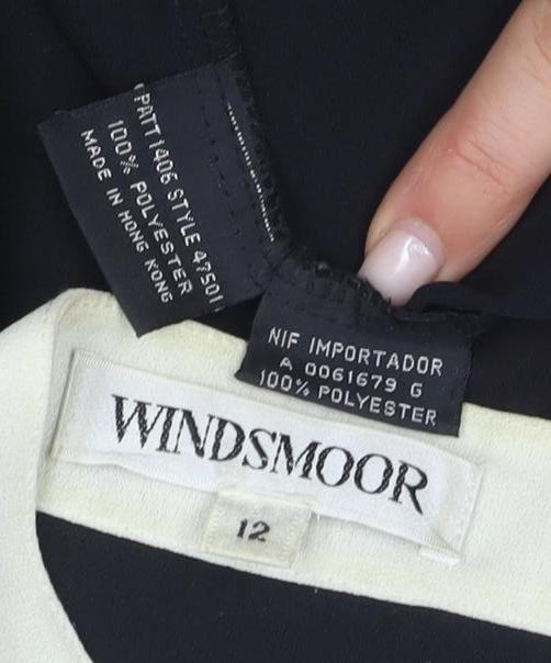 Womens UK Size 12 Windsmoor Black Polyester Blouse