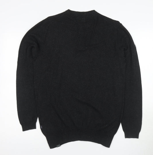 Superdry Men's Black Henley Jumper Size L