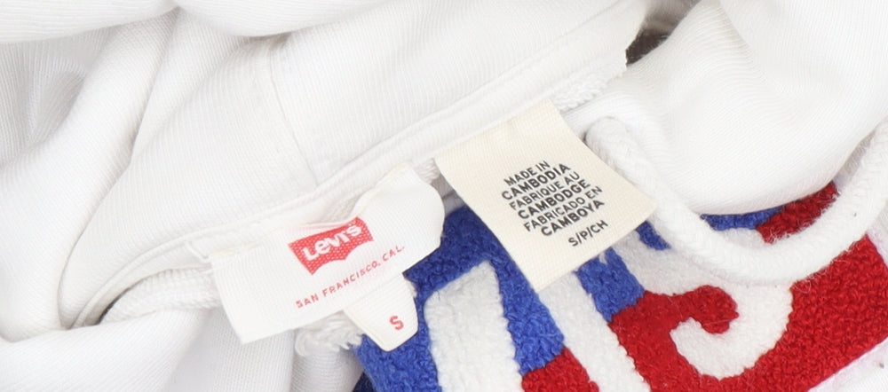 Levi's Men's White Hoodie S Pullover Logo Casual